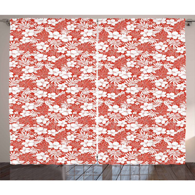 Exotic Lush Flowers Hawaii Curtain