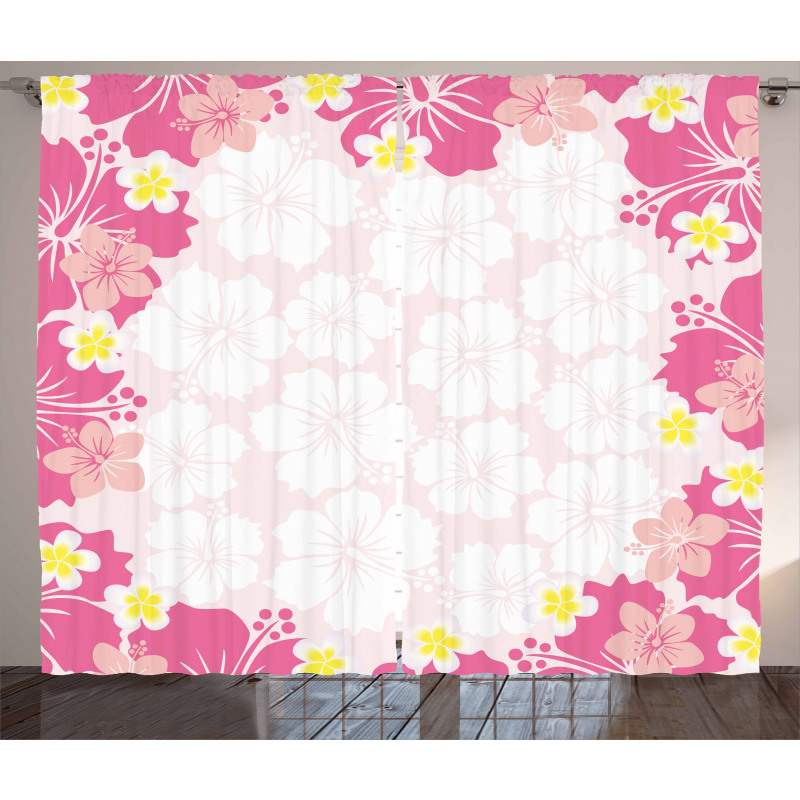 Abstract Hibiscus Nature Curtain