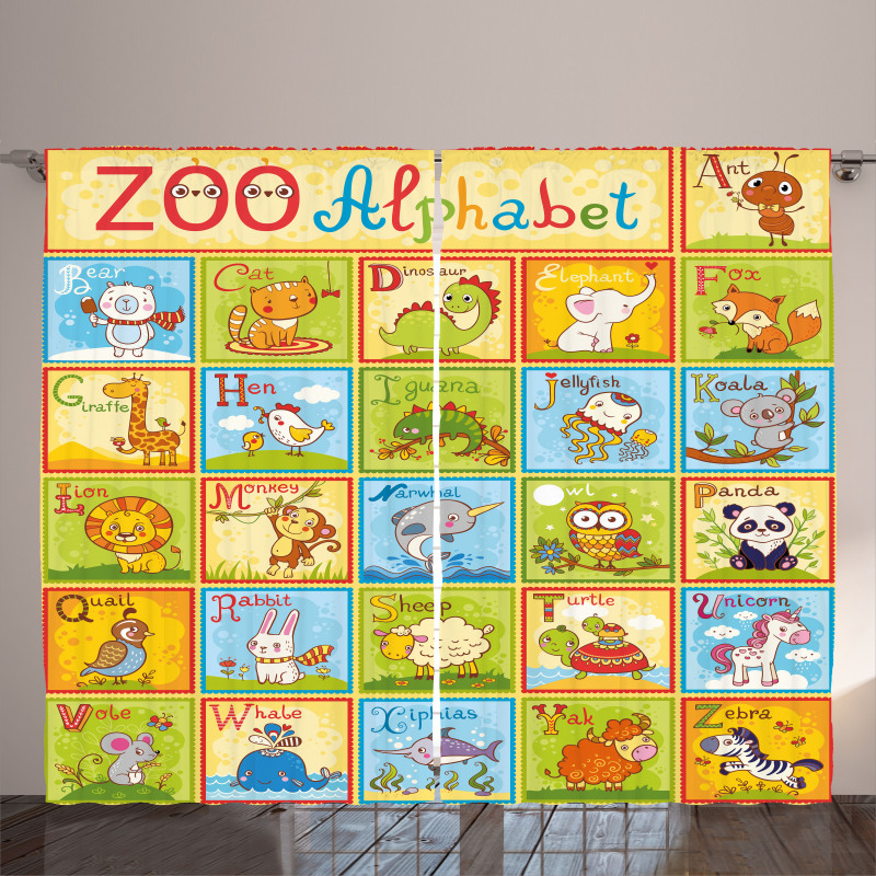 Zoo Alphabet Style Curtain
