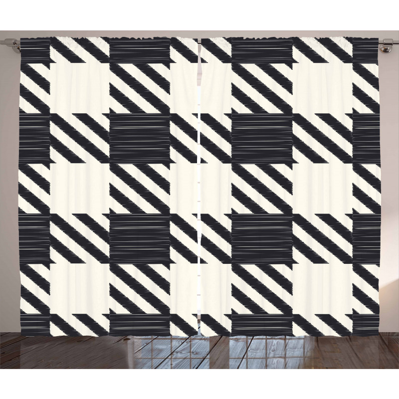 Sketchy Diagonal Stripes Curtain