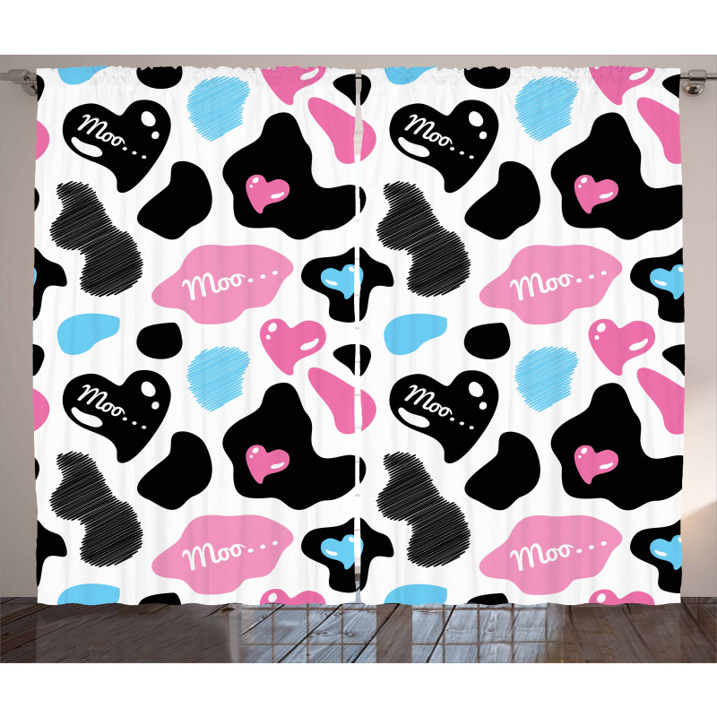 Cow Hide Heart Curtain