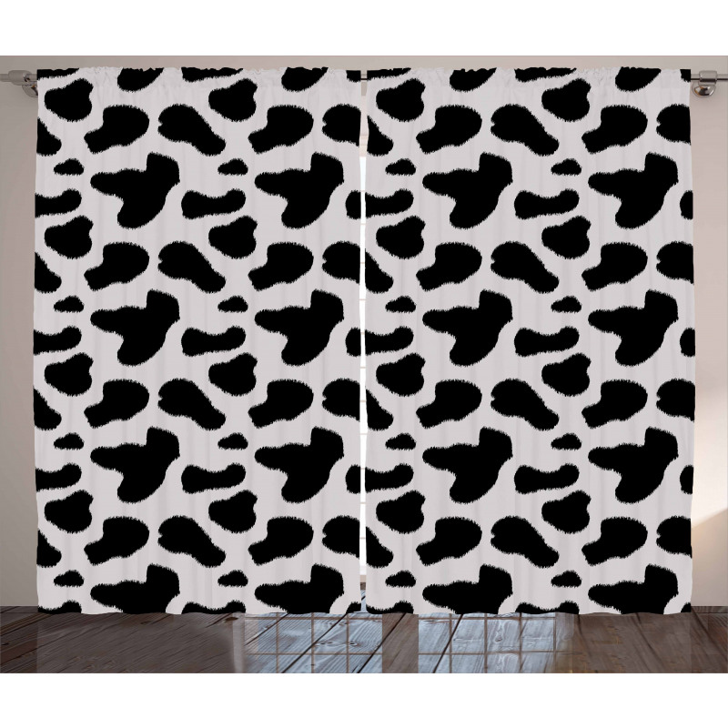 Cow Hide Black Spots Curtain