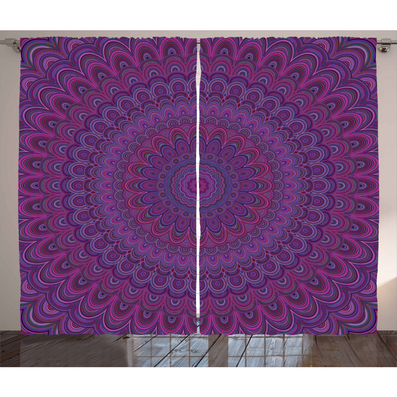 Vintage Purple Mandala Curtain