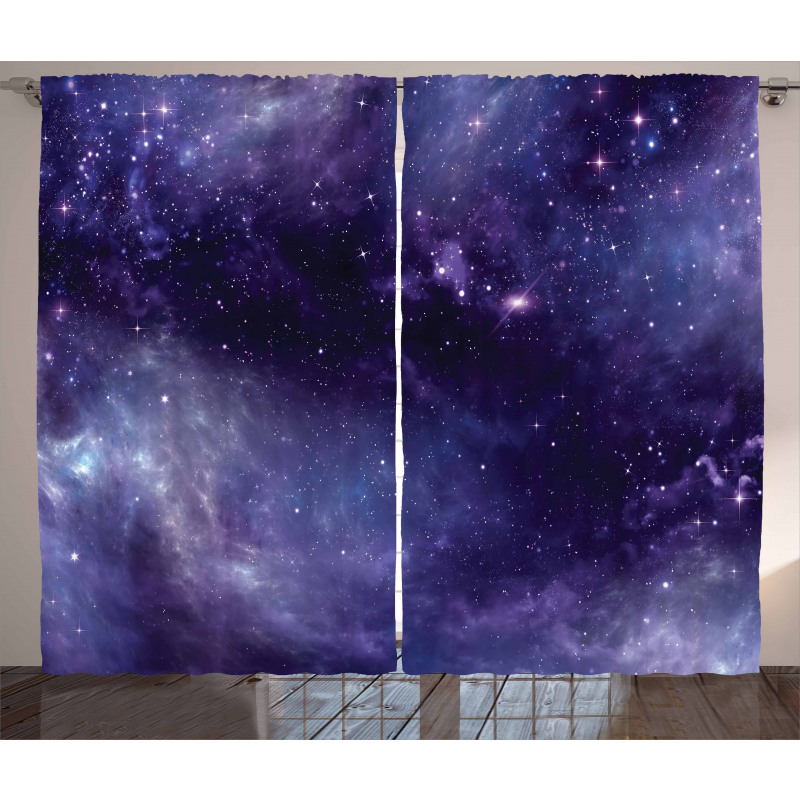 Sky Space Stars Gloomy Curtain