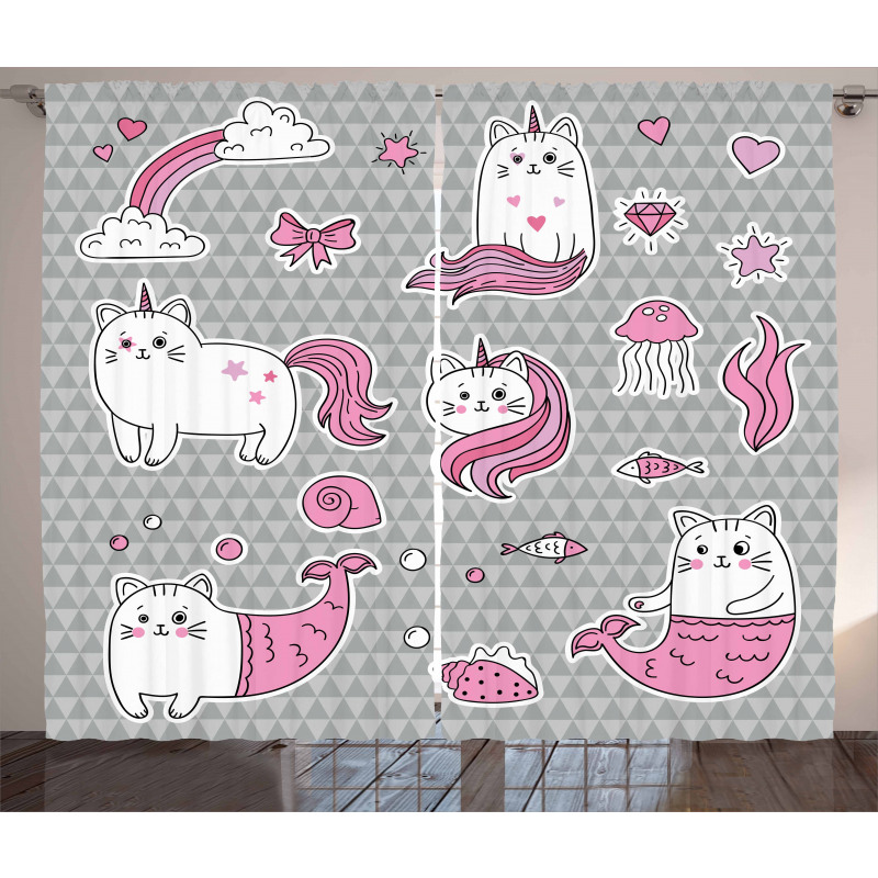 Mermaid Cat Curtain