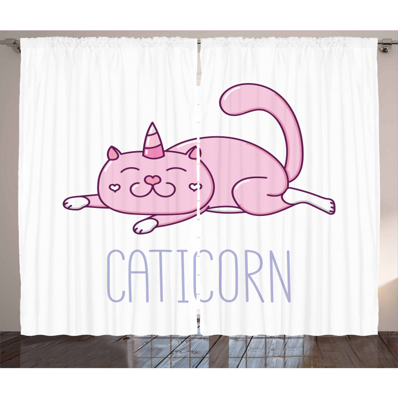 Pink Funny Mascot Curtain