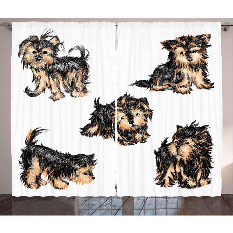 Terrier Cartoon Curtain