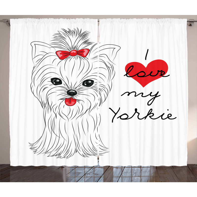 I Love My Yorkie Terrier Curtain