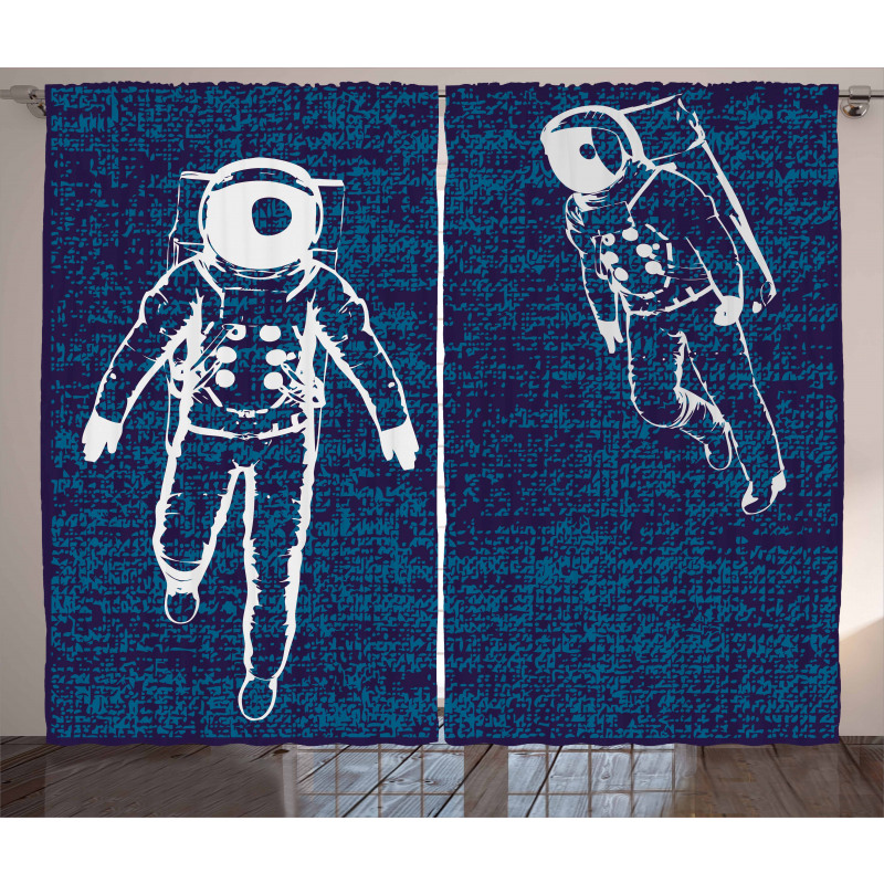 Astronauts Floating Curtain