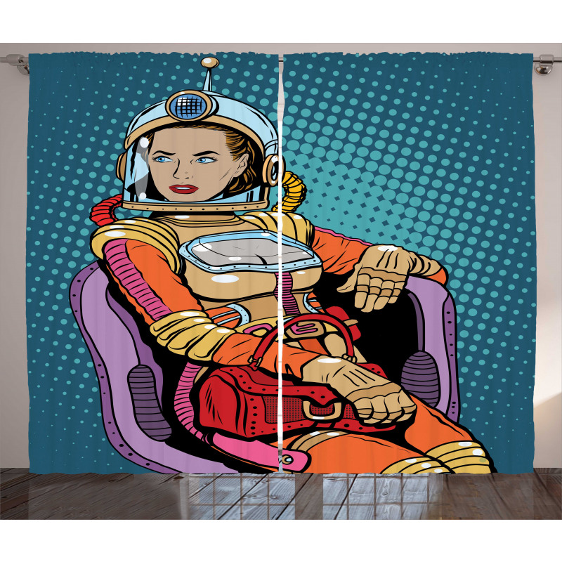 Space Lady Purse Curtain