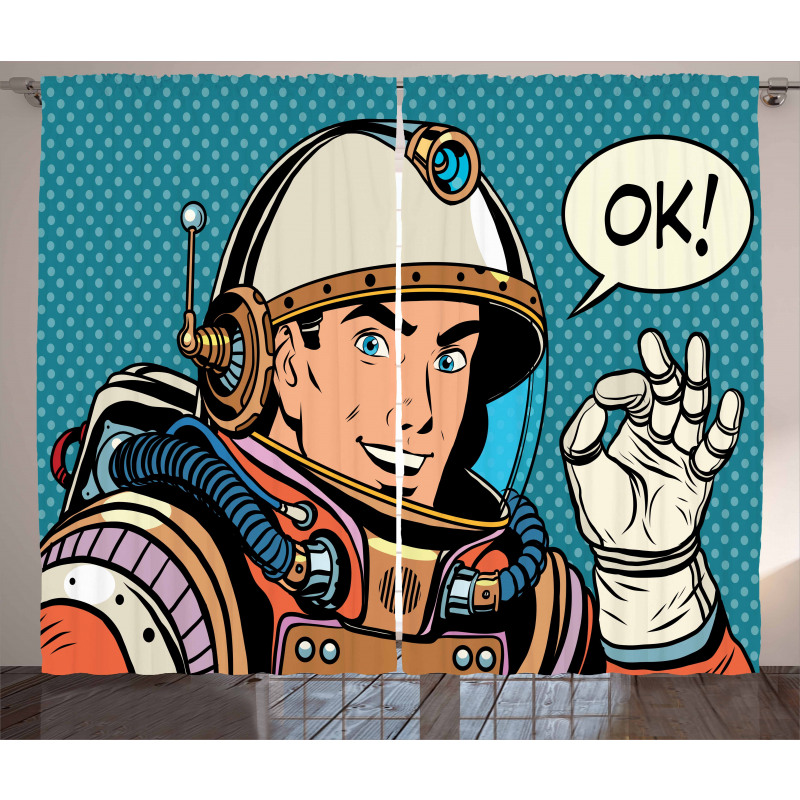 Space Man Gesturing Curtain