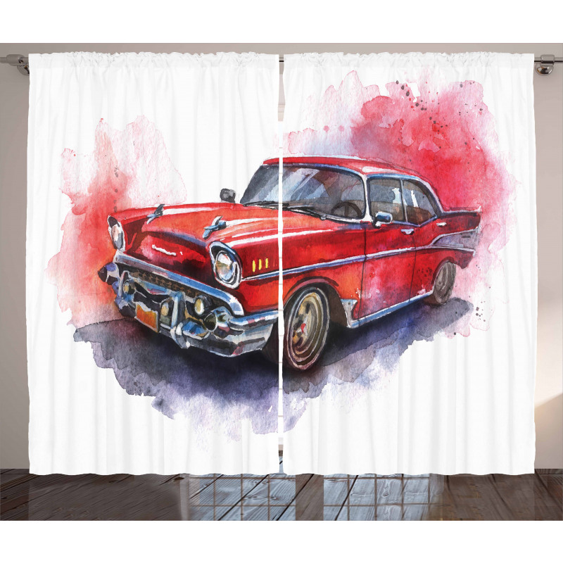Vintage Retro Car Curtain