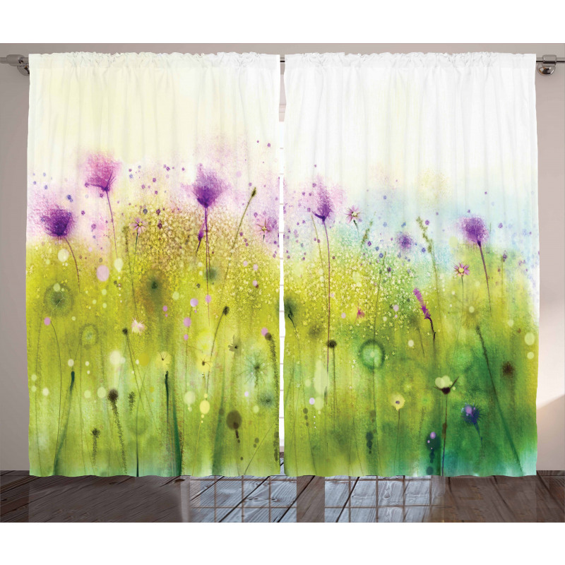 Purple Cosmos Flora Curtain