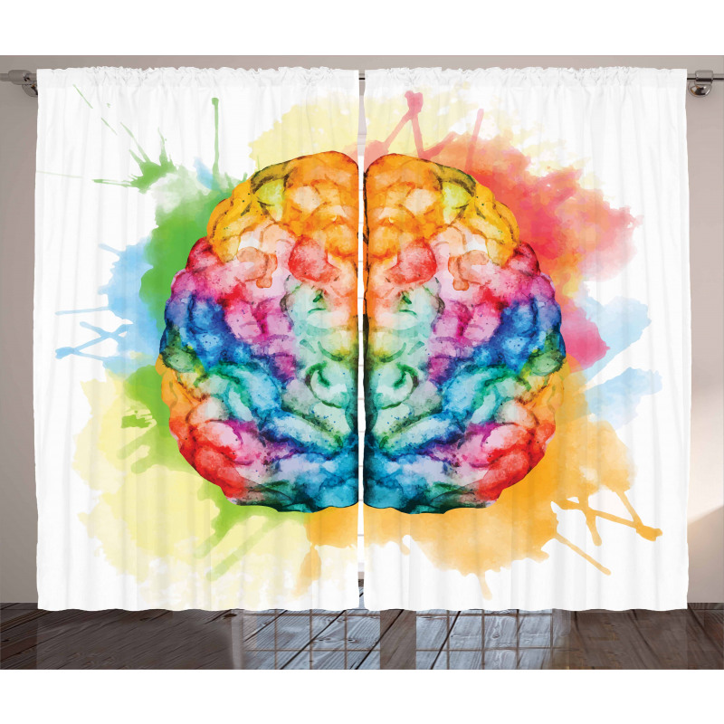 Colorful Human Brain Curtain