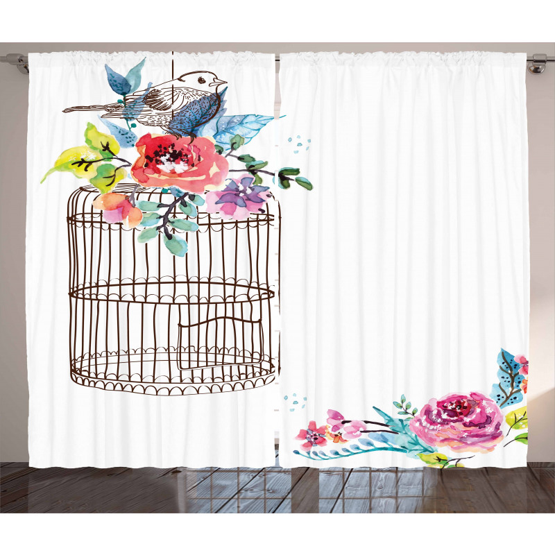 Sketch Bird Cage Curtain