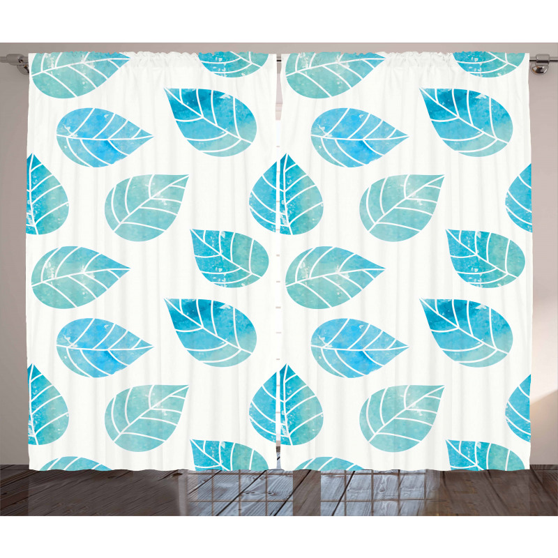 Fallen Blue Leaves Curtain