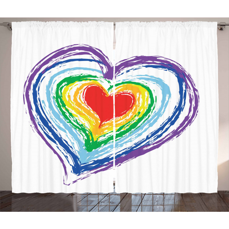 Nested Rainbow Heart Curtain
