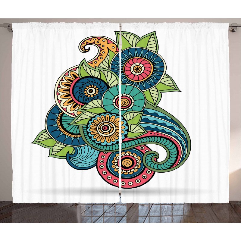 Floral Zentangle Curtain
