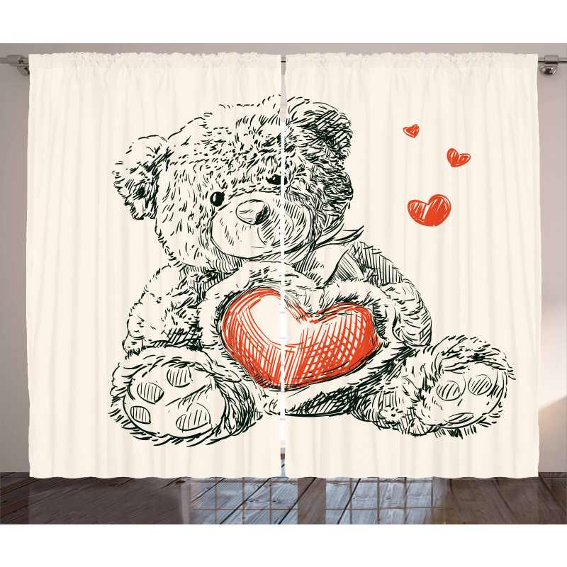 Detailed Teddy Bear Curtain