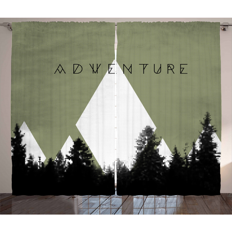 Forest Halftone Style Curtain