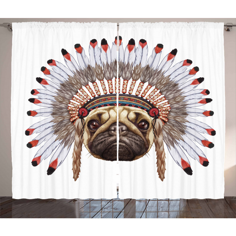 Native Style Bonnet Dog Curtain