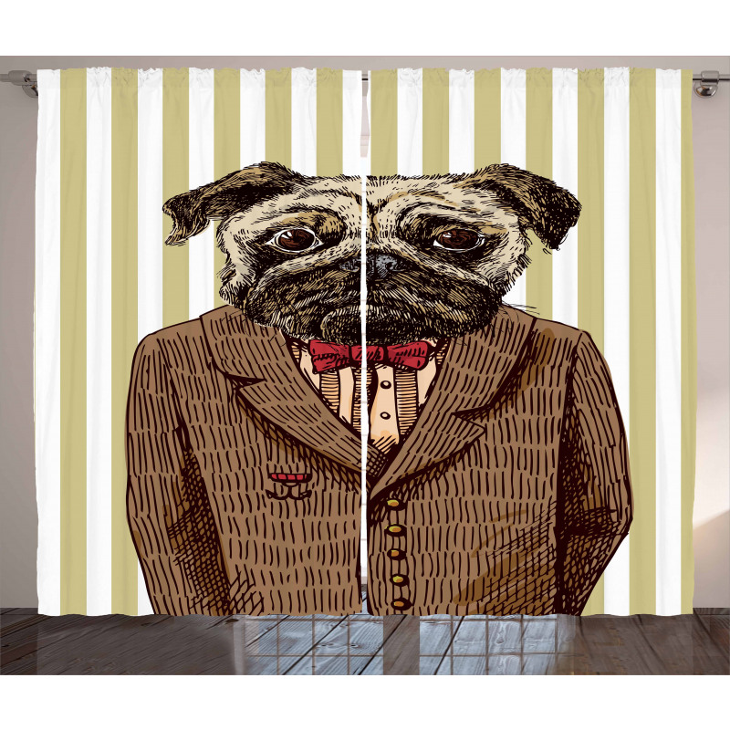 Smart Dressed Dog Suit Curtain