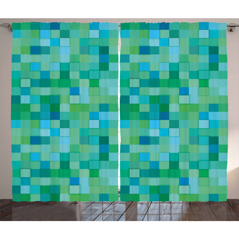 Cube Pattern Vibrant Color Curtain