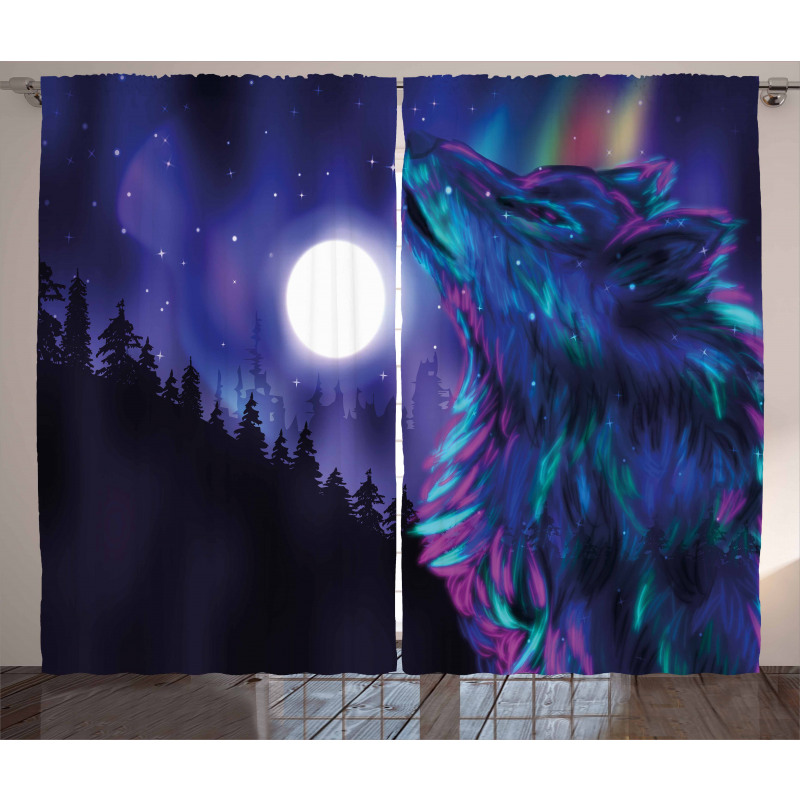 Aurora Borealis and Wolf Curtain