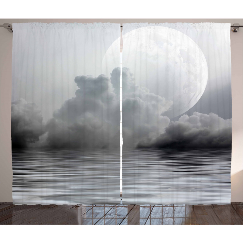 Misty Air and Ocean Art Curtain