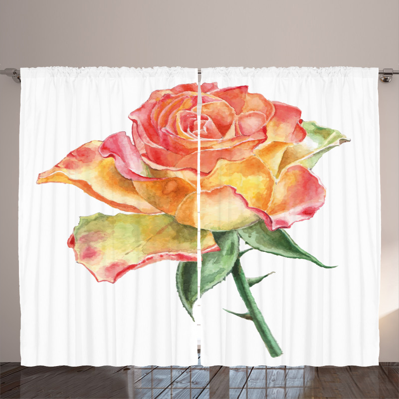 Lively Petals Botany Art Curtain