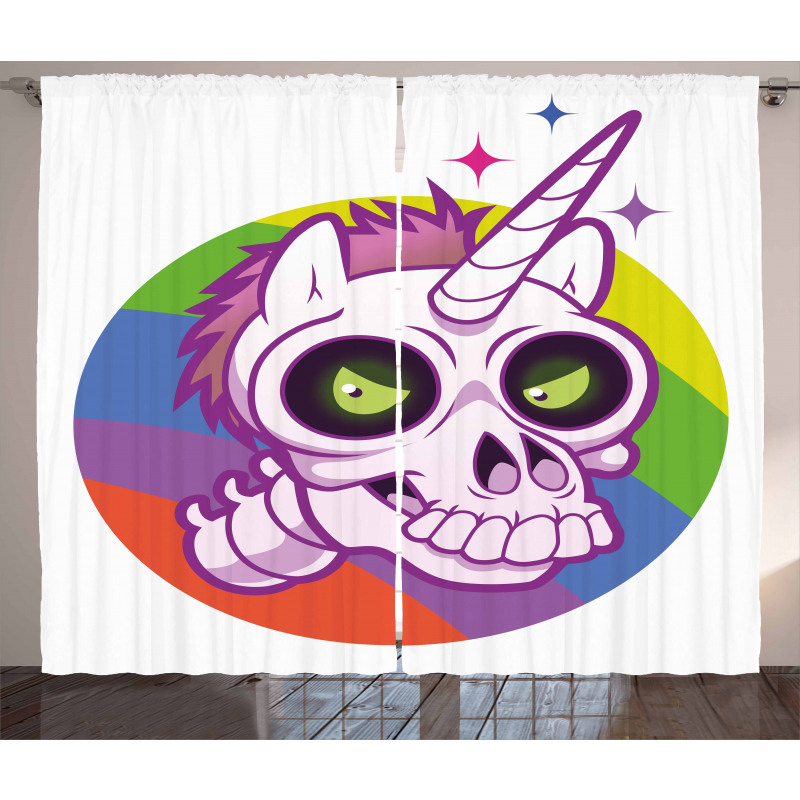 Cartoon Unicorn Design Curtain