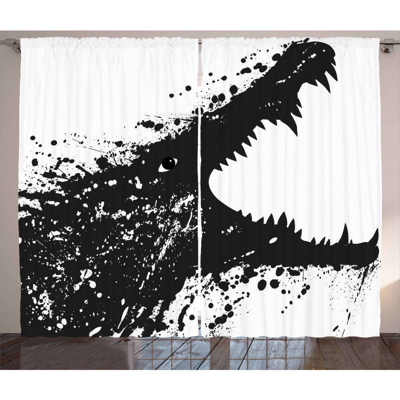Monochrome Crocodile Curtain
