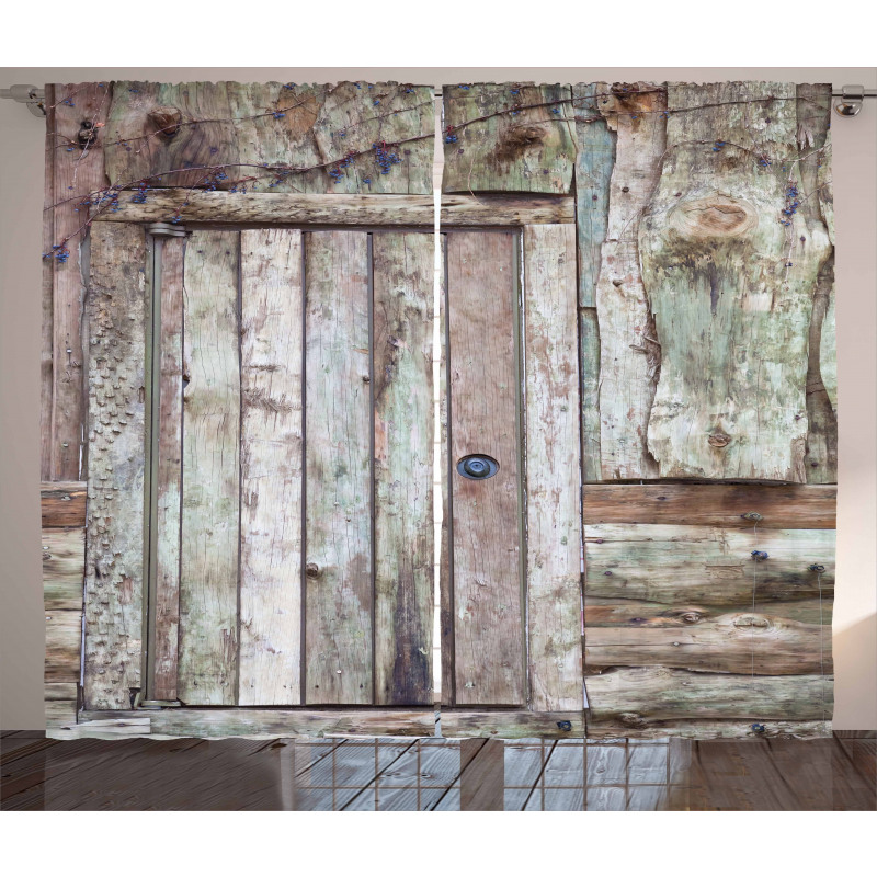 Old Barn Door Cottage Curtain