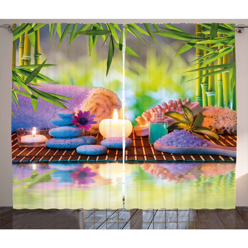 Stones with Candles Yoga Curtain