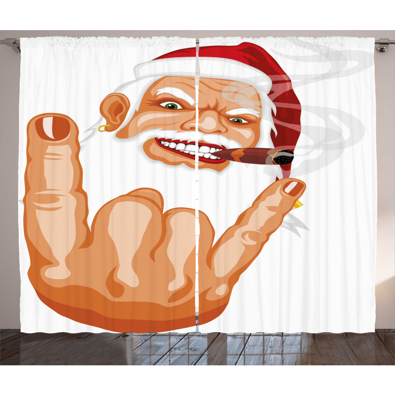 Rocker Santa Claus Curtain