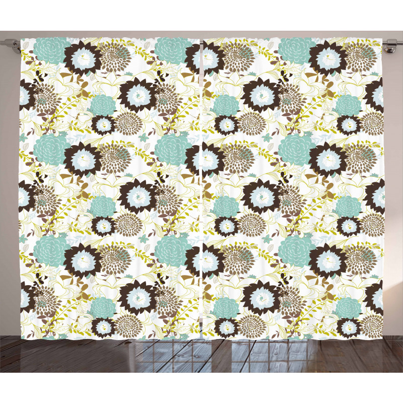 Abstract Ornate Flower Curtain