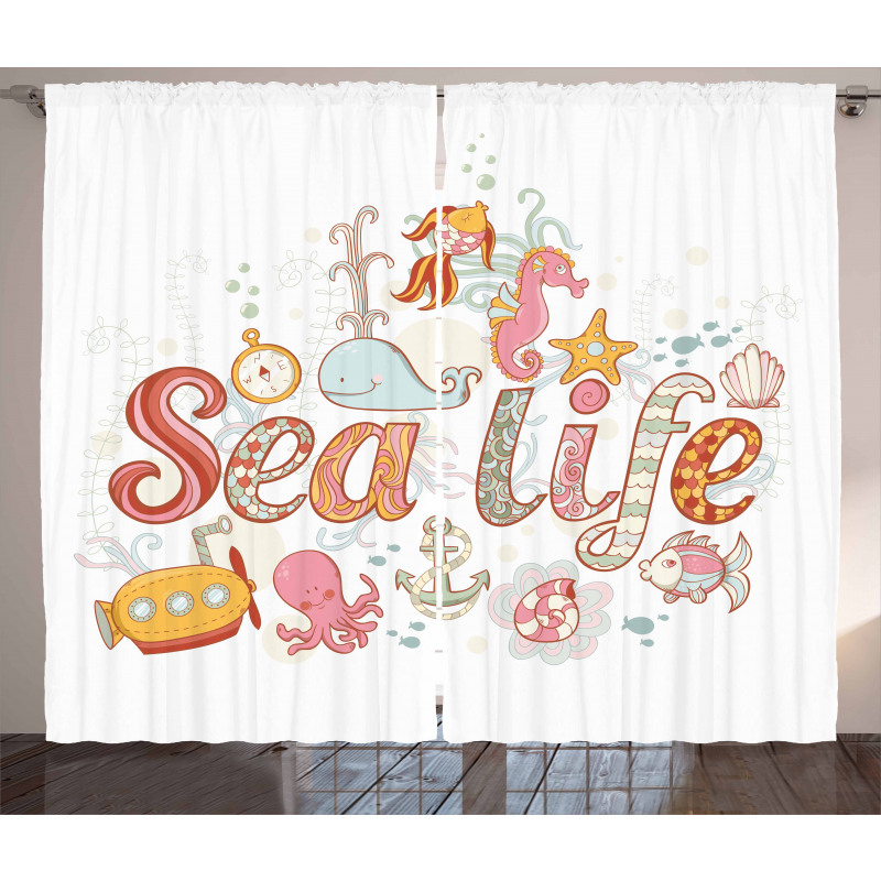 Marine Life Theme Curtain