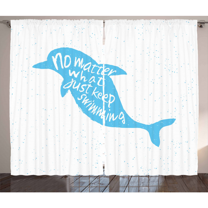 Hand Drawn Sea Mammal Curtain