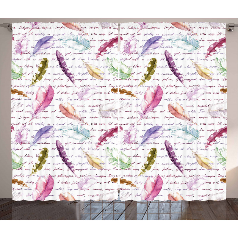 Colorful Romantic Text Curtain