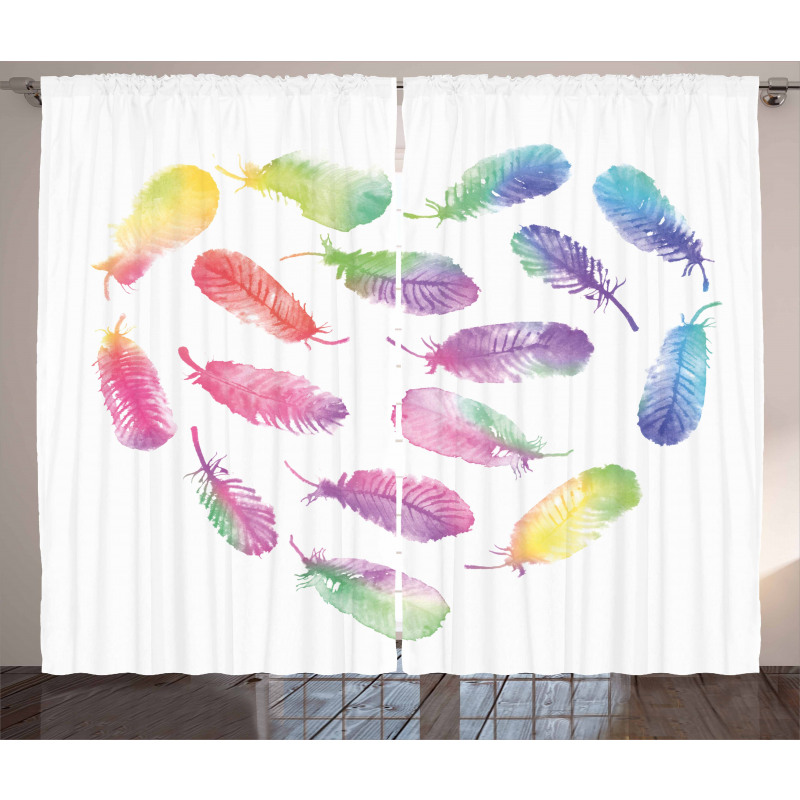 Romantic Plumage Design Curtain
