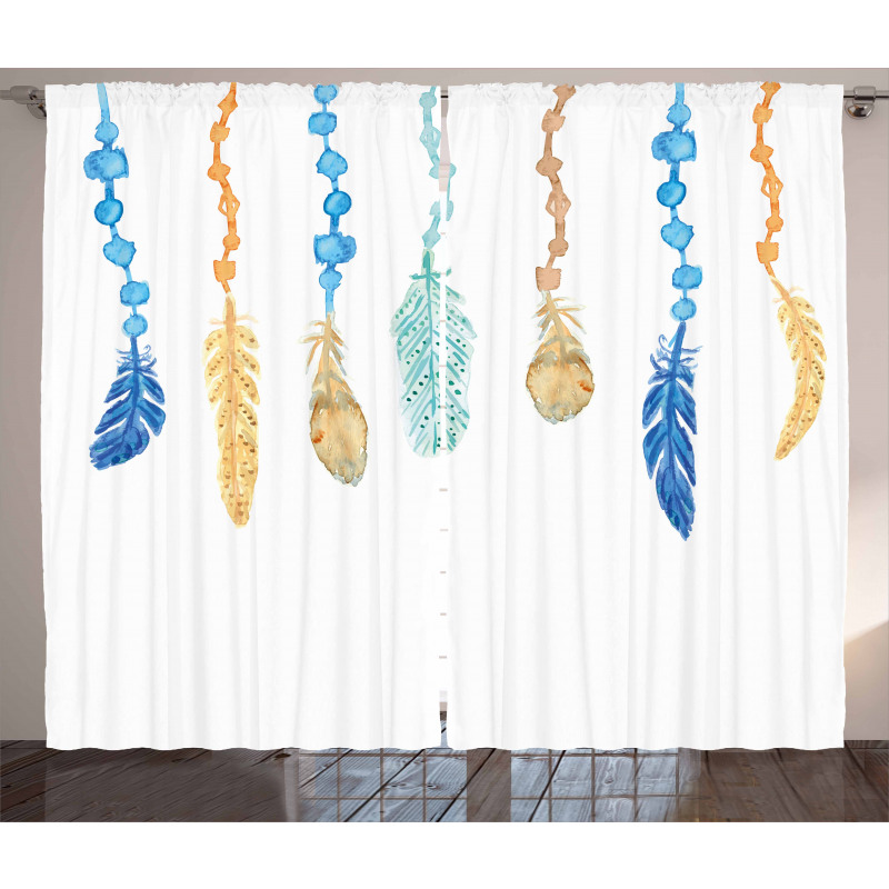 Colorful Bird Design Curtain