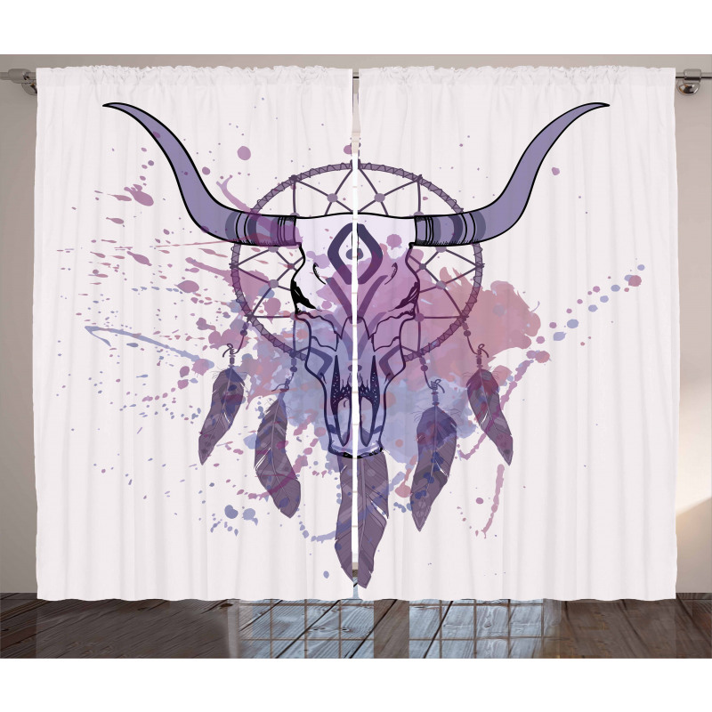 Dreamcatcher in Watercolor Curtain