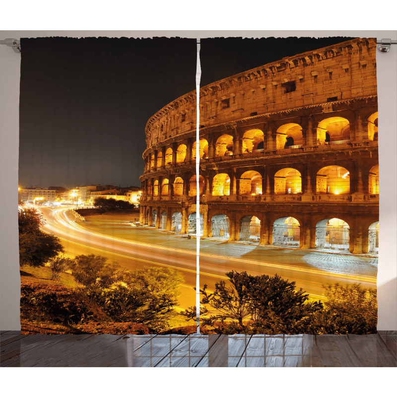 Colleseum at Night Rome Curtain