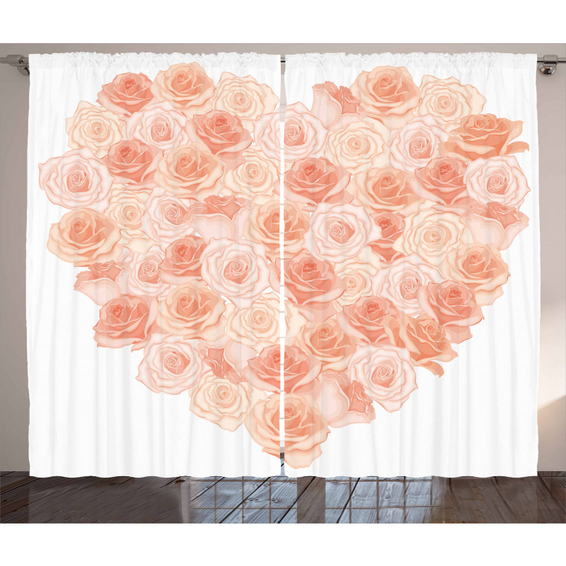 Heart Shaped Blossoms Curtain