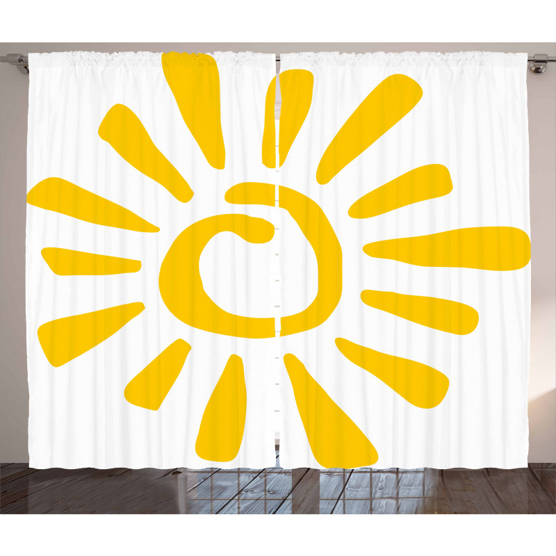 Doodle Sun Burst Summer Curtain