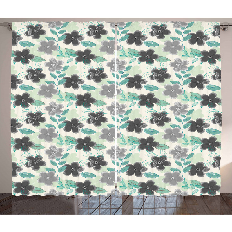 Abstract Nostalgic Retro Curtain