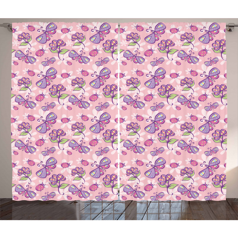 Butterfly Cartoon Style Curtain