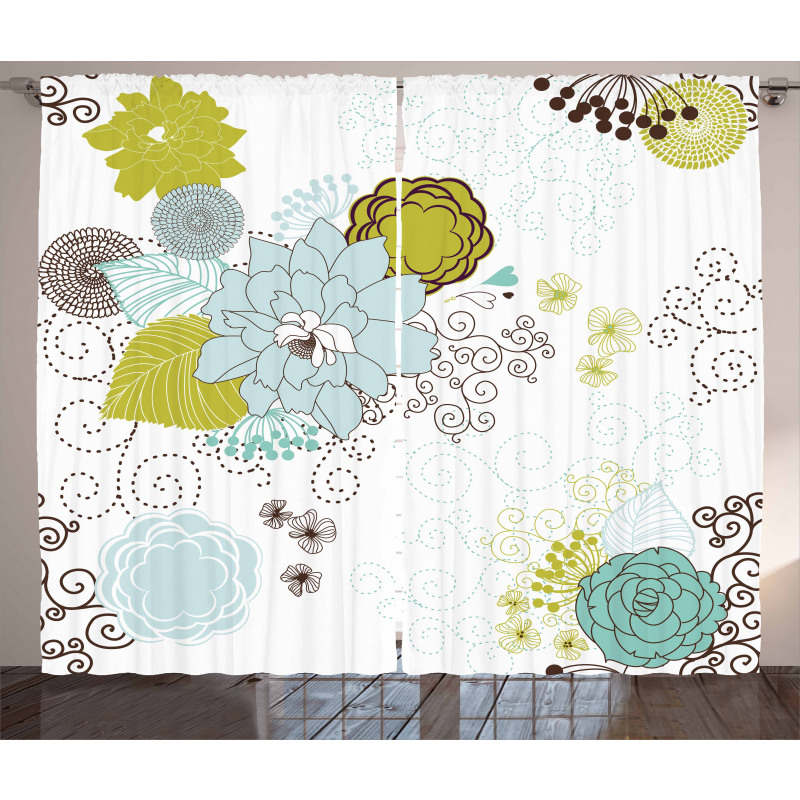 Pastel Romantic Ornament Curtain