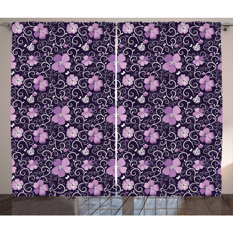 Flower Patterned Design Curtain