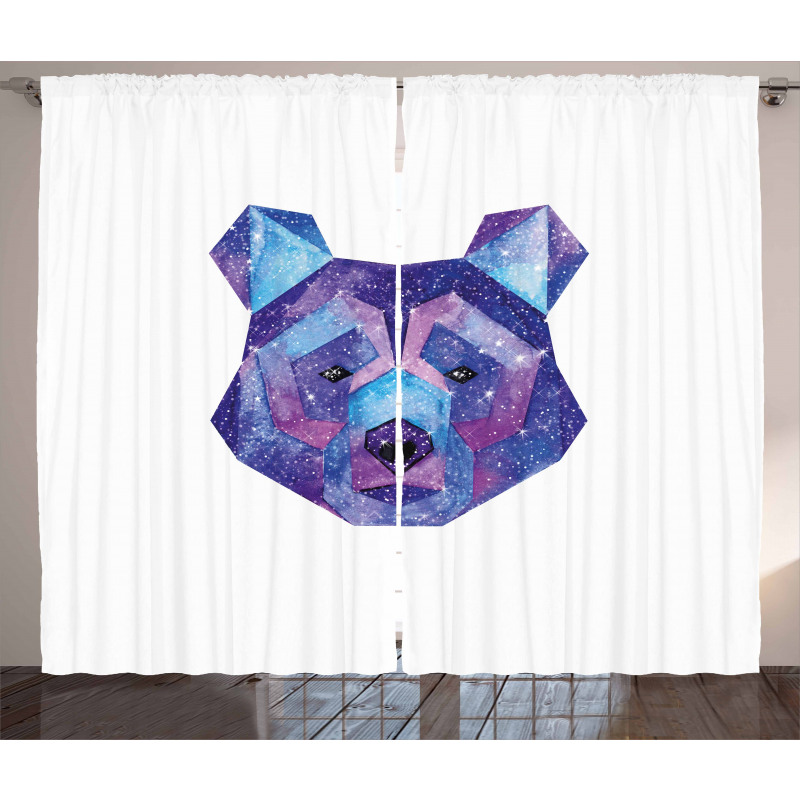 Cosmic Polygonal Portrait Curtain